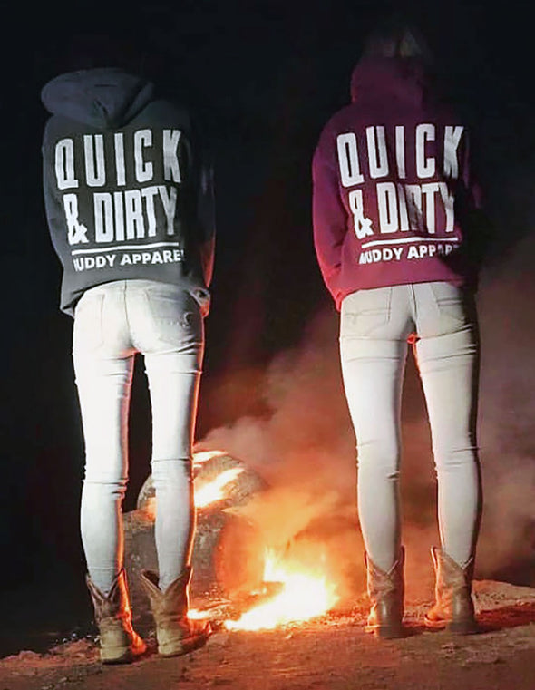 The Original Black/White "Quick & Dirty" Hoodie by Muddy Apparel