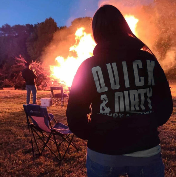 The Original Black/White "Quick & Dirty" Hoodie by Muddy Apparel