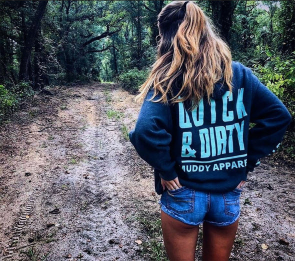 The Original Indigo Blue/Turquoise "Quick & Dirty" Hoodie by Muddy Apparel