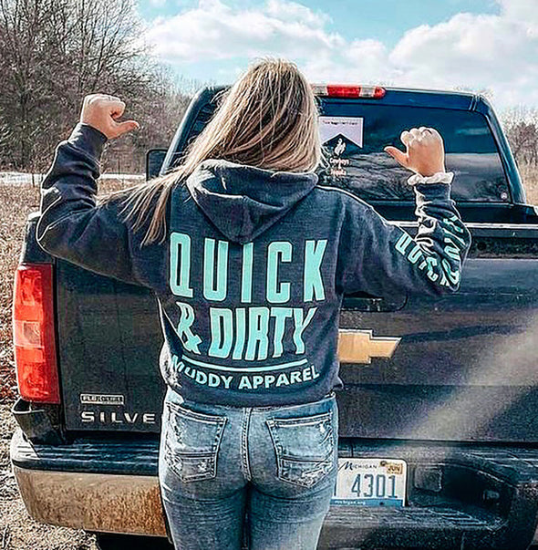 The Original Indigo Blue/Turquoise "Quick & Dirty" Hoodie by Muddy Apparel