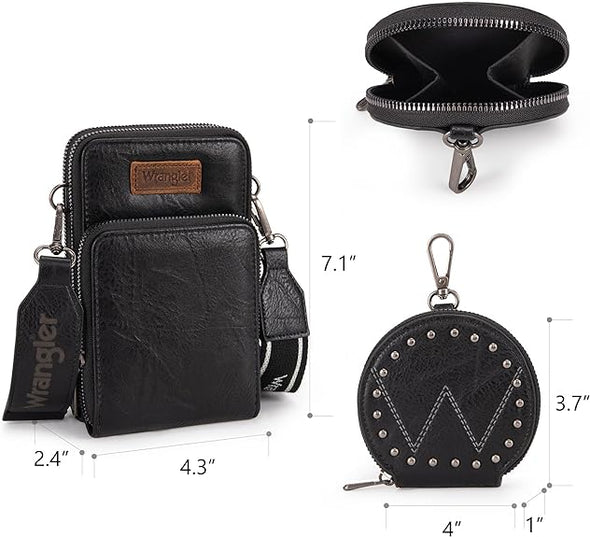 Wrangler Crossbody Cell Phone Purse | Black