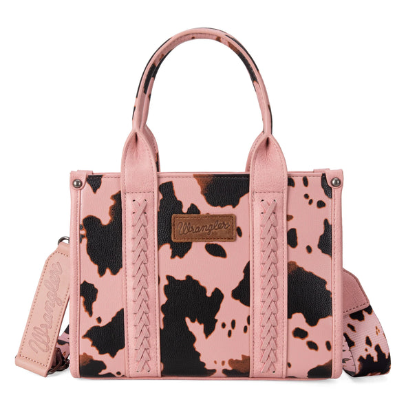 Wrangler Cow Print Concealed Carry Tote/Crossbody - Pink