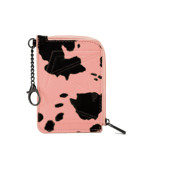 Wrangler Cow Print Print Mini Zip Card Case - Pink