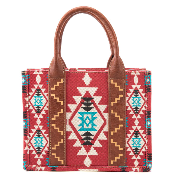 Wrangler Southwestern Canvas Tote - Burgundy