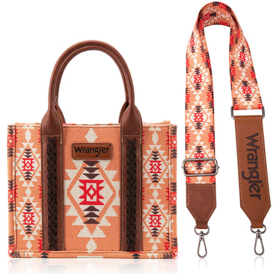Wrangler Southwestern Canvas Tote - Orange