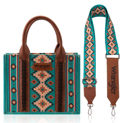 Wrangler Southwestern Canvas Tote - Turquoise