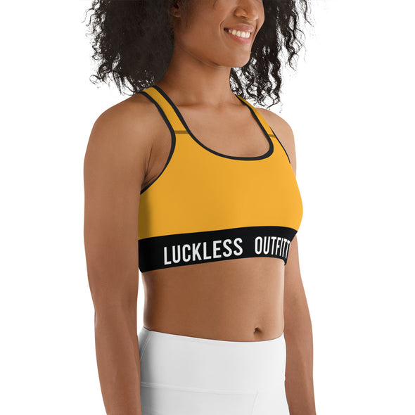 Sunflower & Skulls Yellow Sports Bra | Yellow