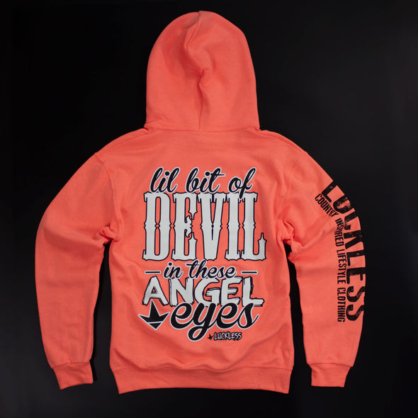 Lil Bit of Devil Hoodie | Coral