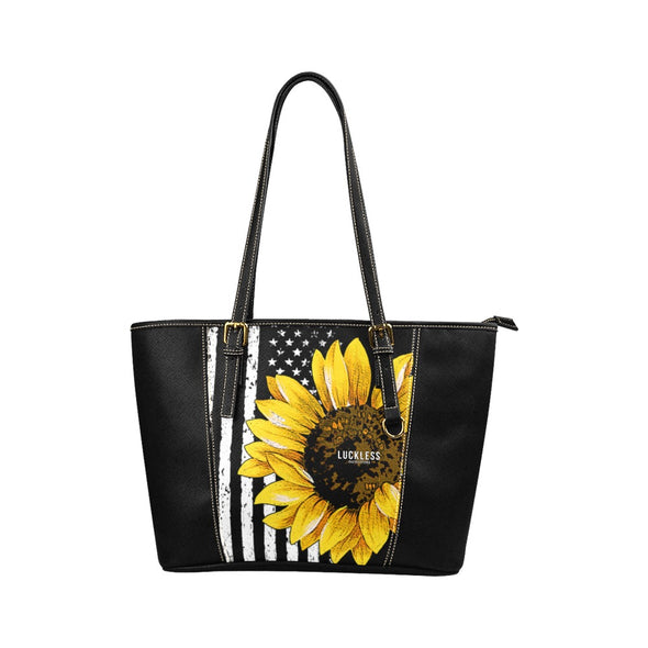Patriotic Sunflower Leather Belt Tote Bag