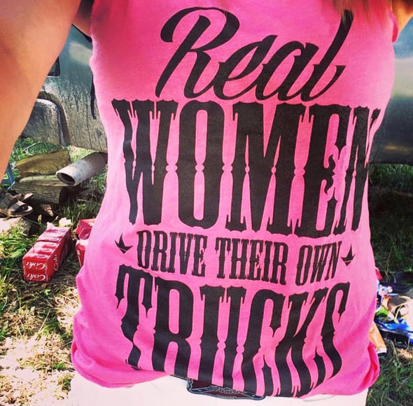 Real Women Tank (Multiple Colors) - Luckless Outfitters - Country - Apparel - Music - Clothing - Redneck - Girl - Women - www.lucklessclothing.com - Matt - Ford Parody - Concert - She Wants the D - Lets Get Dirty - Mud Run - Mudding - 