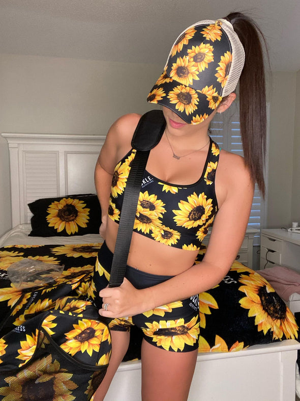 Sunflower Sports Bra - Luckless Outfitters - Country - Apparel - Music - Clothing - Redneck - Girl - Women - www.lucklessclothing.com - Matt - Ford Parody - Concert - She Wants the D - Lets Get Dirty - Mud Run - Mudding - 