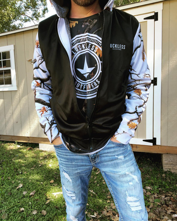 COTTON BLOSSOM CAMO HEAVY ZIP FLEECE HOODIE