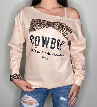 Cowboy Take Me Away Off Shoulder Top - Leopard Print
