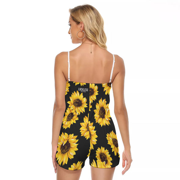 Sunflower V-neck Cami Romper