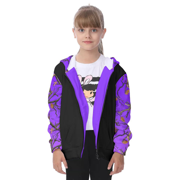 PLUMTUOUS KIDS CAMO HEAVY ZIP FLEECE HOODIE