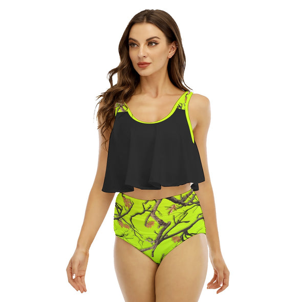 Camo Women's Ruffled Bikini | HiVis
