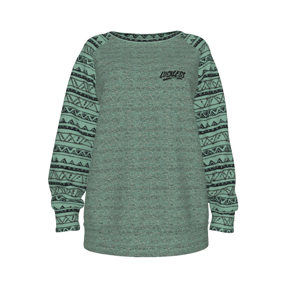 Women's Raglan Sleeve Sweatshirt - Chill - Aztec