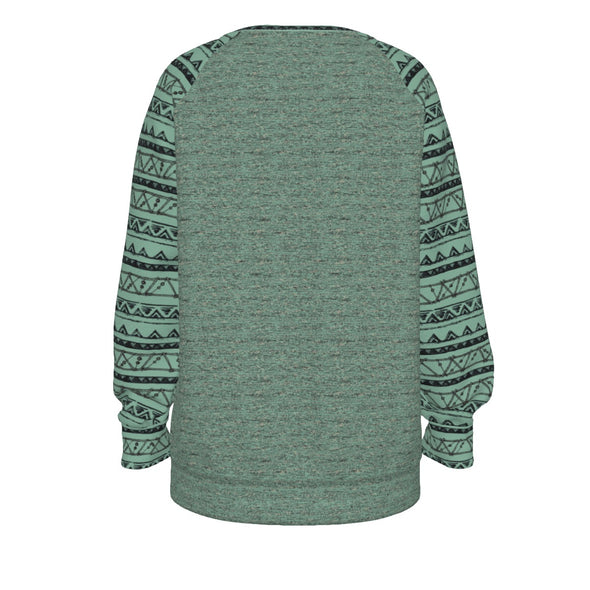 Women's Raglan Sleeve Sweatshirt - Chill - Aztec