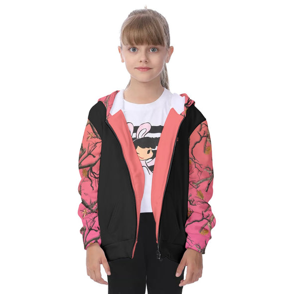 SUN KISSED KIDS CAMO HEAVY ZIP FLEECE HOODIE