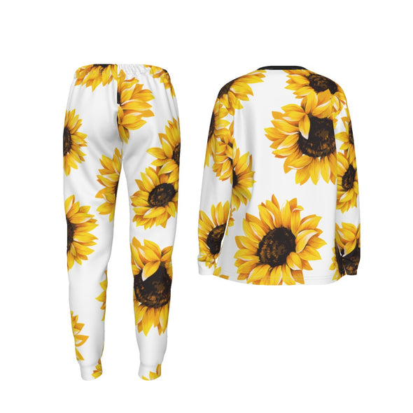 CRITICAL COTTON WOMEN'S PAJAMA SET | White Sunflower