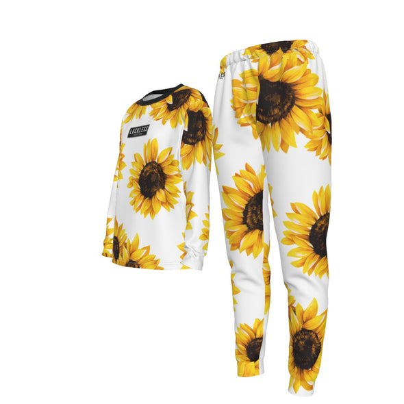 CRITICAL COTTON WOMEN'S PAJAMA SET | White Sunflower