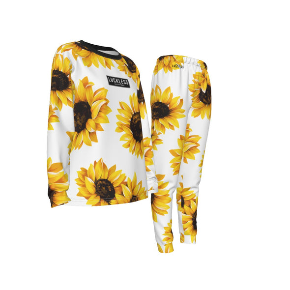 CRITICAL COTTON WOMEN'S PAJAMA SET | White Sunflower