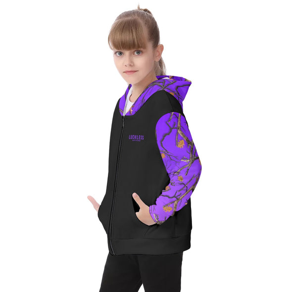 PLUMTUOUS KIDS CAMO HEAVY ZIP FLEECE HOODIE