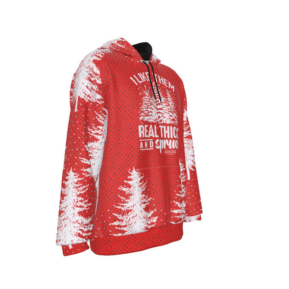 Thick & Sprucy Heavy Fleece Raglan Holiday Hoodie