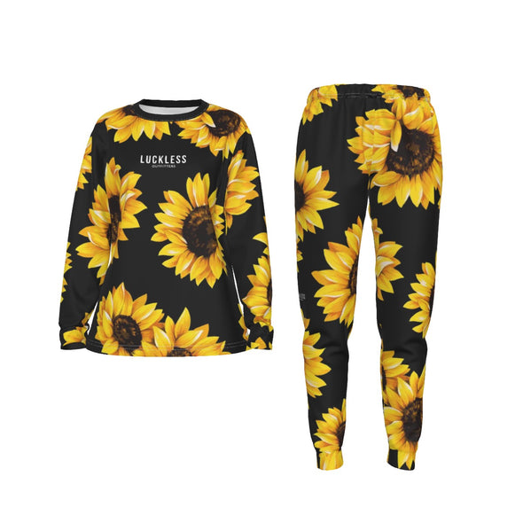 CRITICAL COTTON WOMEN'S PAJAMA SET | BLACK SUNFLOWER