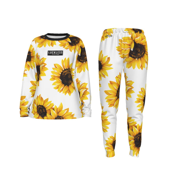 CRITICAL COTTON WOMEN'S PAJAMA SET | White Sunflower