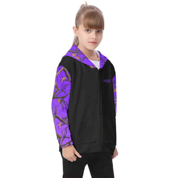 PLUMTUOUS KIDS CAMO HEAVY ZIP FLEECE HOODIE