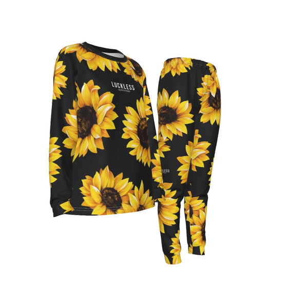 CRITICAL COTTON WOMEN'S PAJAMA SET | BLACK SUNFLOWER