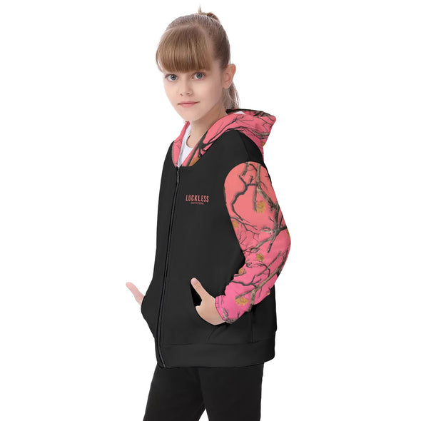 SUN KISSED KIDS CAMO HEAVY ZIP FLEECE HOODIE