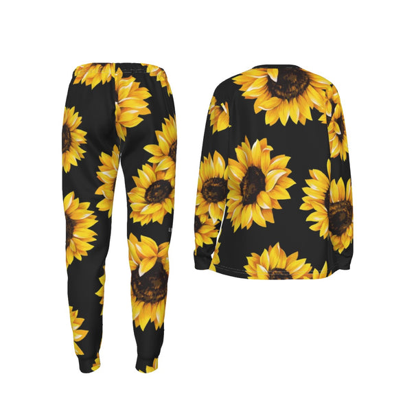 CRITICAL COTTON WOMEN'S PAJAMA SET | BLACK SUNFLOWER