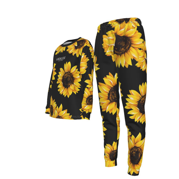 CRITICAL COTTON WOMEN'S PAJAMA SET | BLACK SUNFLOWER