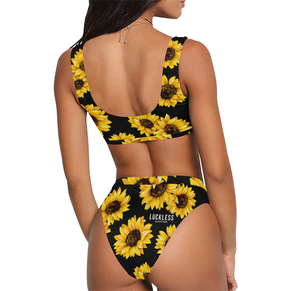 Sunflower Sport Top & High-Waisted Bikini - Luckless Outfitters
