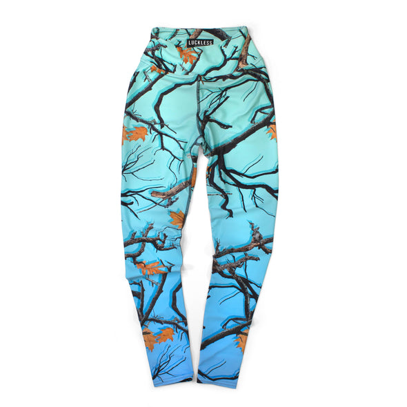 Darlin Camo Women's Leggings Aquamarine - Luckless Outfitters