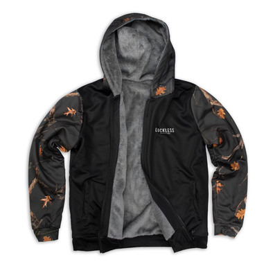 Midnight Camo Heavy Zip Fleece Hoodie - Luckless Outfitters