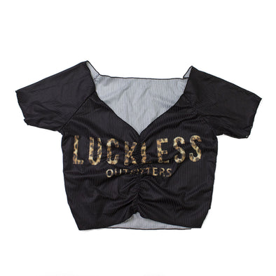 Wild Cat Women's Raglan Drawstring Crop Tee - Luckless Outfitters