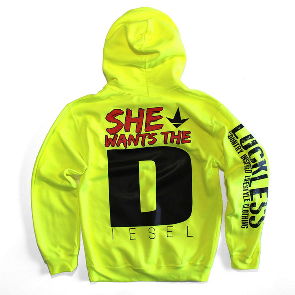 She Wants the Diesel (Multiple Styles/Colors) - Luckless Outfitters - Country - Apparel - Music - Clothing - Redneck - Girl - Women - www.lucklessclothing.com - Matt - Ford Parody - Concert - She Wants the D - Lets Get Dirty - Mud Run - Mudding - 