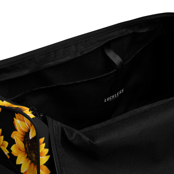 Sunflower Duffle bag - Luckless Outfitters - Country - Apparel - Music - Clothing - Redneck - Girl - Women - www.lucklessclothing.com - Matt - Ford Parody - Concert - She Wants the D - Lets Get Dirty - Mud Run - Mudding - 