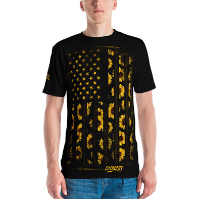 Sunflower Grunge Flag Unisex T-shirt - Luckless Outfitters - Country - Apparel - Music - Clothing - Redneck - Girl - Women - www.lucklessclothing.com - Matt - Ford Parody - Concert - She Wants the D - Lets Get Dirty - Mud Run - Mudding - 