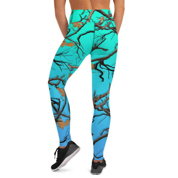Darlin Camo Women's Leggings Aquamarine - Luckless Outfitters