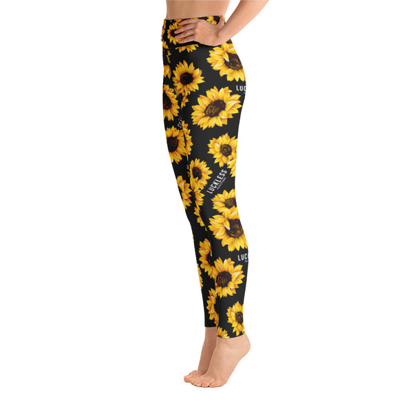 Sunflower Yoga Leggings - Luckless Outfitters - Country - Apparel - Music - Clothing - Redneck - Girl - Women - www.lucklessclothing.com - Matt - Ford Parody - Concert - She Wants the D - Lets Get Dirty - Mud Run - Mudding - 