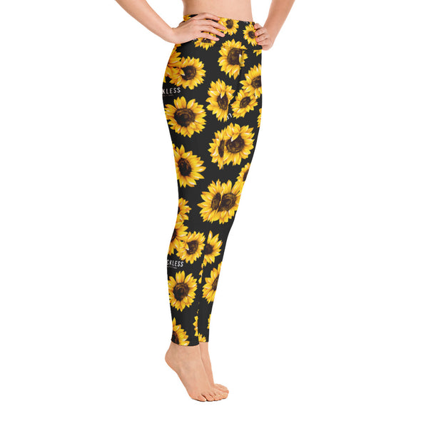 Sunflower Yoga Leggings - Luckless Outfitters - Country - Apparel - Music - Clothing - Redneck - Girl - Women - www.lucklessclothing.com - Matt - Ford Parody - Concert - She Wants the D - Lets Get Dirty - Mud Run - Mudding - 