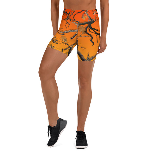 Darlin Camo Yoga Shorts Bonfire - Luckless Outfitters