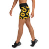 Sunflower Yoga Shorts - Luckless Outfitters - Country - Apparel - Music - Clothing - Redneck - Girl - Women - www.lucklessclothing.com - Matt - Ford Parody - Concert - She Wants the D - Lets Get Dirty - Mud Run - Mudding - 
