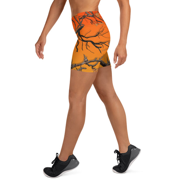 Darlin Camo Yoga Shorts Bonfire - Luckless Outfitters
