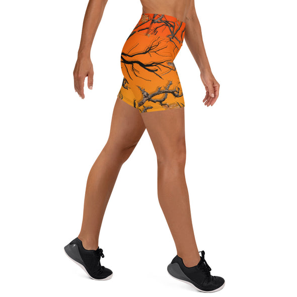 Darlin Camo Yoga Shorts Bonfire - Luckless Outfitters