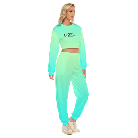 Ombre Jambo Crop Set Aquamarine